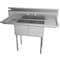 Koolmore 2 Compartment Stainless Steel NSF Commercial Kitchen Prep & Utility Sink with 2 Drainboards SB141611-12B3 - alternate 4